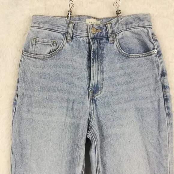Pacsun Womens Jeans Boot Cut High Rise Denim Light Wash Stretch Unhemmed 26 - Picture 3 of 12